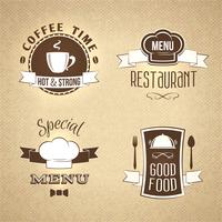 Restaurant menu emblems set textured vector