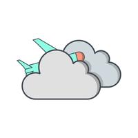 Plane cloud Vector Icon
