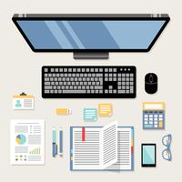 Office workplace flat vector