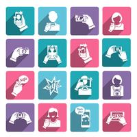 iconos de selfie plana vector