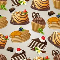 Sweets dessert seamless pattern vector