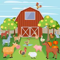 Farm with animals vector