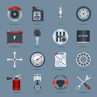 Car parts icons vector