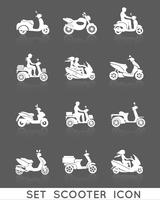 Conjunto de iconos de scooter vector