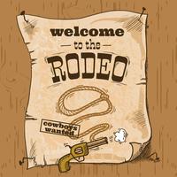 Rodeo retro poster vector