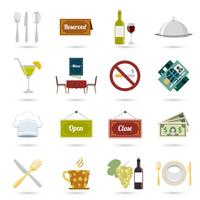 Restaurant icons set vector