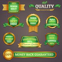 Colored quality labels set vector