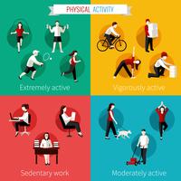 Physical activity flat set vector