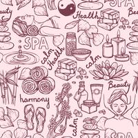 Spa sketch seamless pattern vector