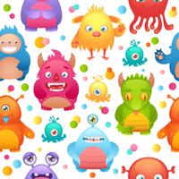 Monsters seamless pattern vector