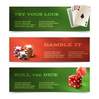 Casino horizontal banners vector