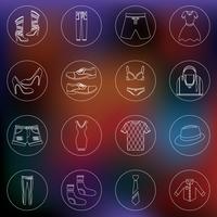 Clothes icons set outline vector
