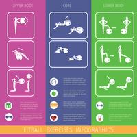 Infografía de pelota de fitness vector