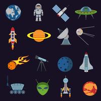 Space and astronomy icons vector