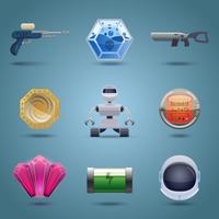 Space game icons vector