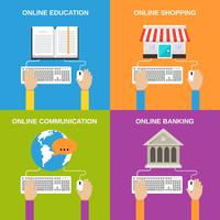 Online service concepts vector