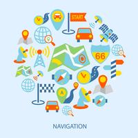 Mobile navigation icons flat vector