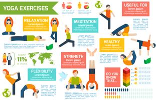 Conjunto de infografías de yoga vector