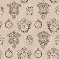 Old vintage clock seamless pattern vector