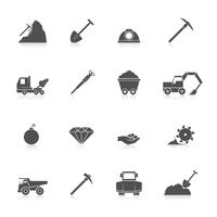Mining icons set vector