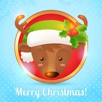 Christmas deer card vector