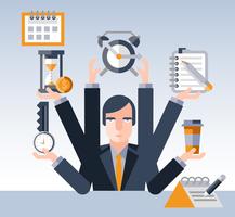 Time management businessman vector