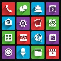 Mobile applications icons flat vector