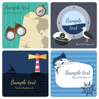 Nautical mini posters set vector