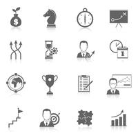 Iconos de planificación de estrategia de negocios vector