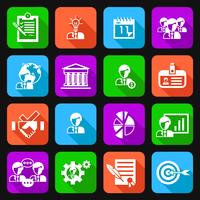 Business management icons flat vector