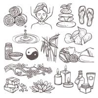 Iconos de croquis de spa vector