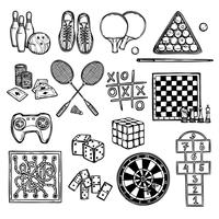 Game sketch icons vector