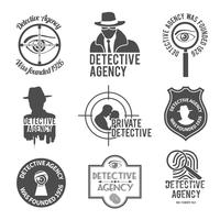 Conjunto de etiquetas de detectives vector