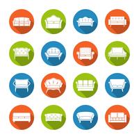 Sofa Icons Flat vector