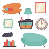 Interior design elements vector