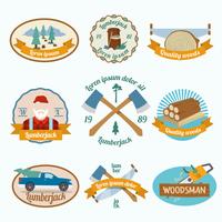 Lumberjack woodcutter label vector