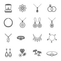 Jewelry icon black vector