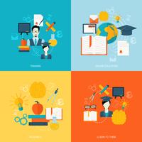 Education icons flat vector