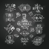 Restaurant label chalkboard vector