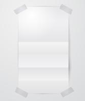 Folded paper sheet with scotch tape vector