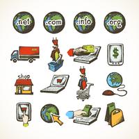 Iconos de compras por internet vector