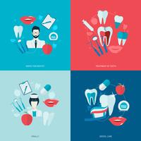 Teeth icons flat vector