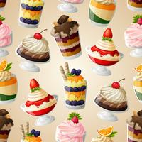 Sweets dessert seamless pattern vector