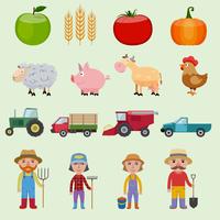 Farm icons set vector