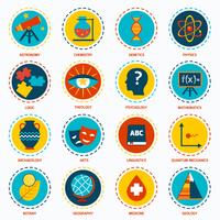 Science areas icons vector