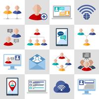 Communication icons set vector