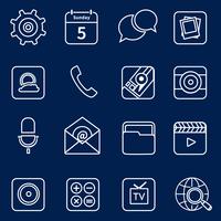 Mobile applications icons outline