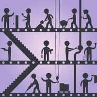 Construction worker silhouettes vector