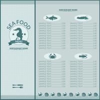 Seafood restaurant menu vector