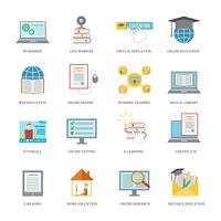 Conjunto de iconos de educación en línea vector